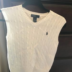 Boys White Ralph Lauren Polo Vest.